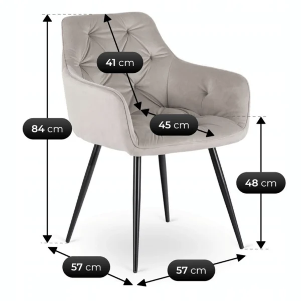 Scaun MODESTO din velur gri