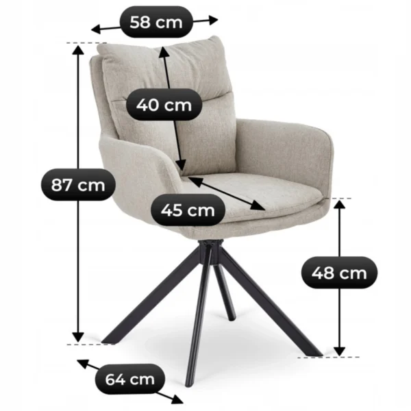 Scaun pivotant PAUL Bej