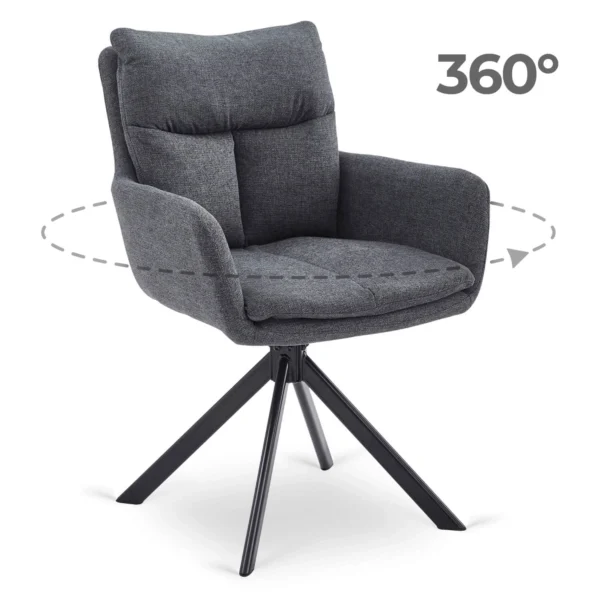 Scaun rotativ PAUL, gri închis — MOBILA
