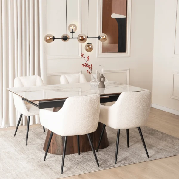 NAWARA Scaun Cream Boucle — MOBILA