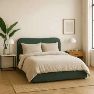 Pat 160x200 BRISTOL cu container Green Boucle — MOBILA