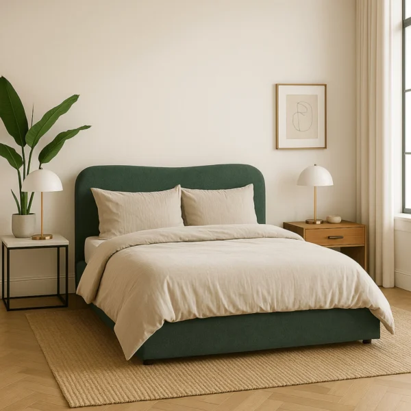Pat 160x200 BRISTOL cu container Green Boucle — MOBILA