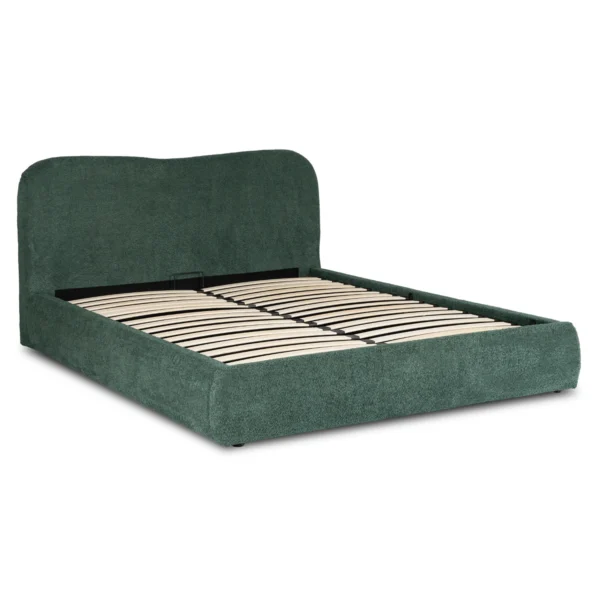 Pat 160x200 BRISTOL cu container Green Boucle — MOBILA