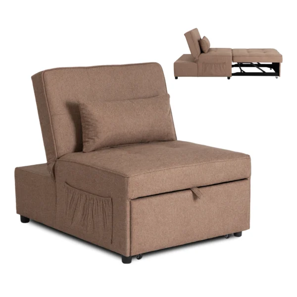 product-3566-0 IBERIS 80 cm Fotoliu pliabil pentru dormit Brown — Fotolii de relaxare