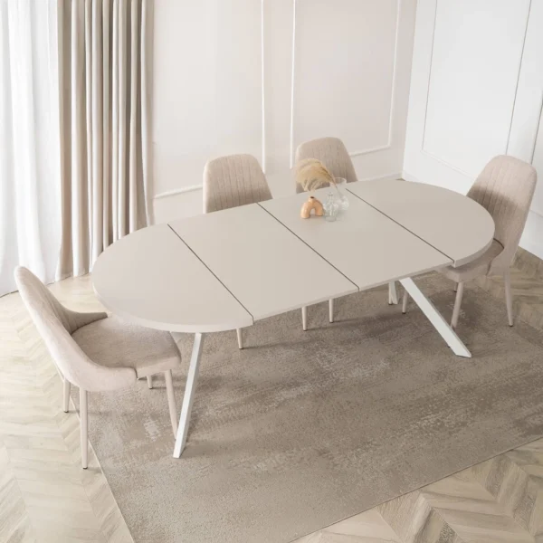 Masă extensibilă LUKAS 100–250 cm Caşmir/Alb