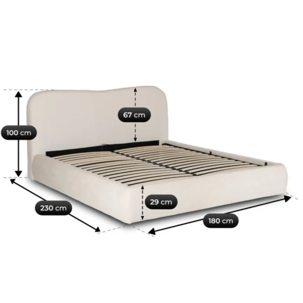 Pat 160x200 BRISTOL cu recipient Cream Boucle — MOBILA