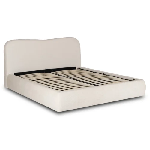 Pat BRISTOL 140x200 cu spațiu de depozitare Cream Boucle