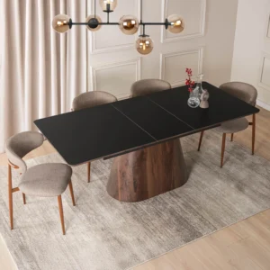 product-3587-1 LIZBONA Masă pliantă ceramică 160-200 cm negru/oraș — Mese