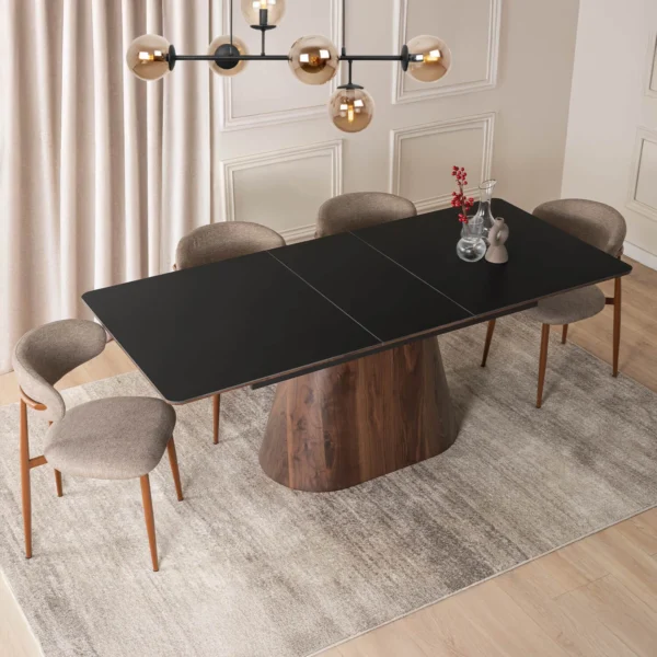 product-3587-1 LIZBONA Masă pliantă ceramică 160-200 cm negru/oraș — Mese