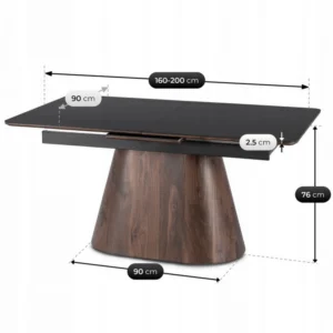 product-3587-8 LIZBONA Masă pliantă ceramică 160-200 cm negru/oraș — Mese