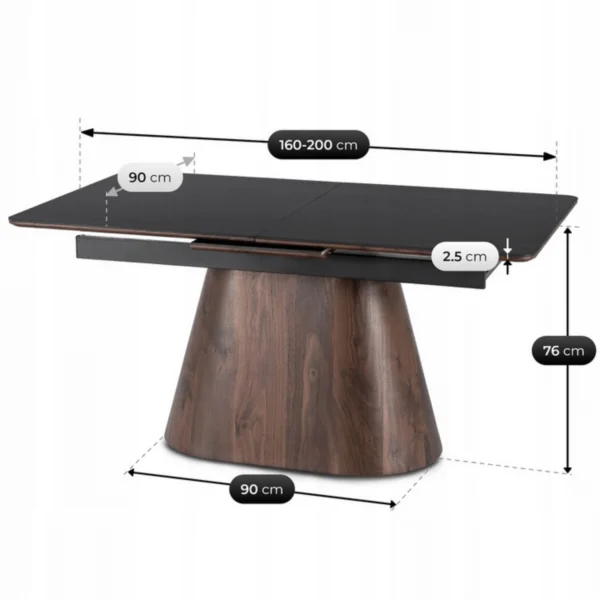 product-3587-8 LIZBONA Masă pliantă ceramică 160-200 cm negru/oraș — Mese