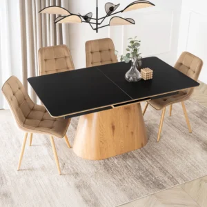 product-3588-0-1 LIZBONA Masă pliantă ceramică 160-200 cm negru/oraș — Mese