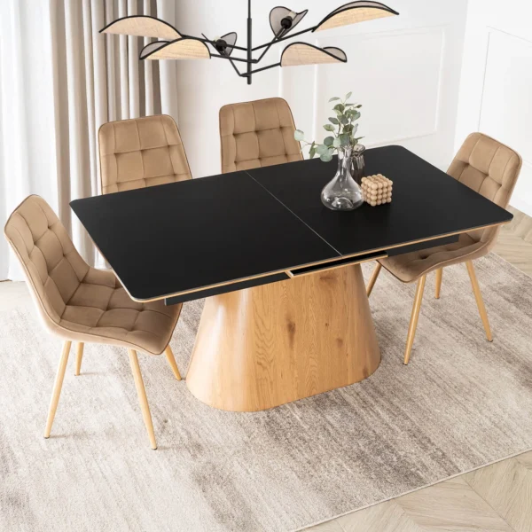 product-3588-0-1 LIZBONA Masă pliantă ceramică 160-200 cm negru/oraș — Mese