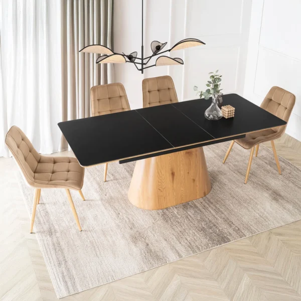 product-3588-0 LIZBONA Masă pliantă ceramică 160-200 cm negru/oraș — Mese