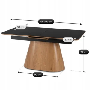 product-3588-8 LIZBONA Masă pliantă ceramică 160-200 cm negru/oraș — Mese