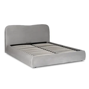 Pat 160x200 BRISTOL cu container din catifea gri — MOBILA