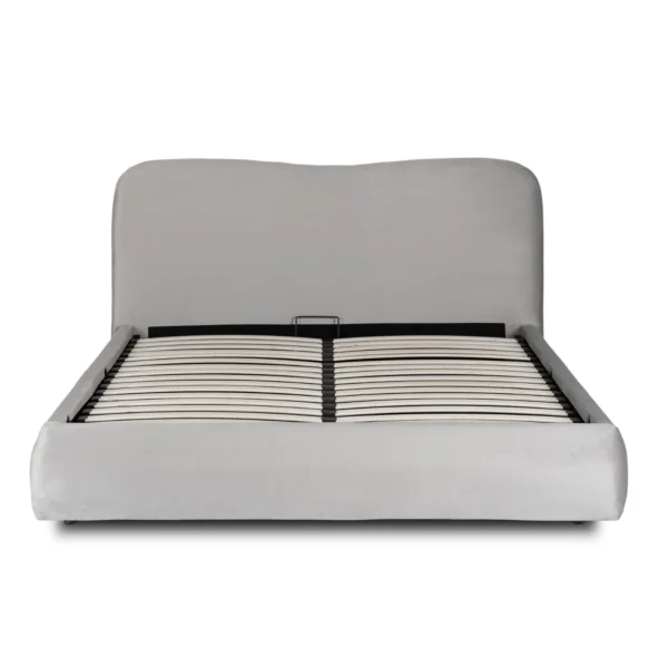 Pat 160x200 BRISTOL cu container din catifea gri — MOBILA
