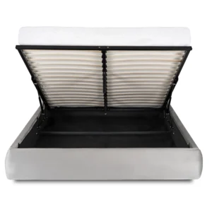 Pat 160x200 BRISTOL cu container din catifea gri — MOBILA