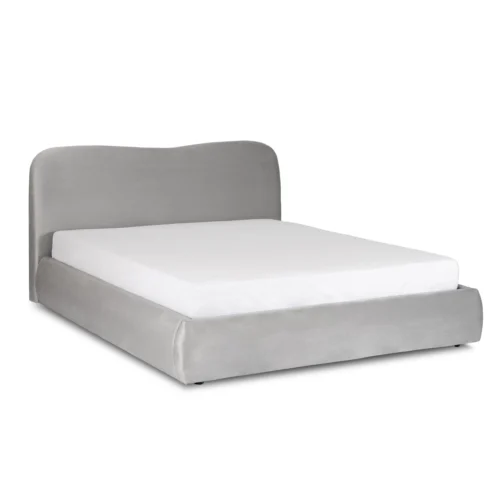 Pat BRISTOL 180x200 cu spațiu de depozitare, velur gri