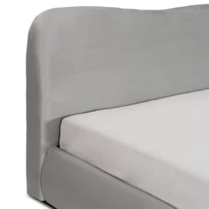 Pat 180x200 BRISTOL cu coș în catifea gri — Mobilier pentru dormitor
