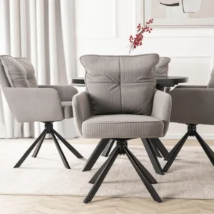 Scaun pivotant CITY din catifea gri