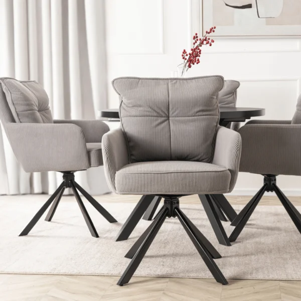 Scaun pivotant CITY din catifea gri