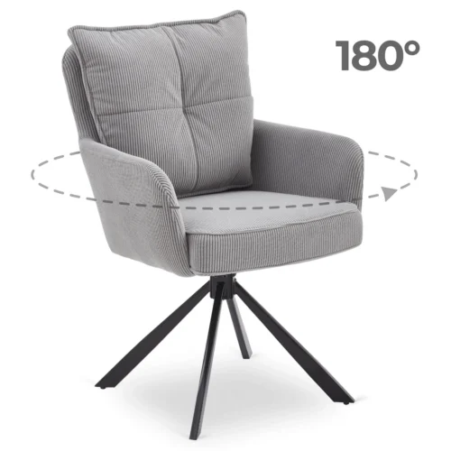 Scaun pivotant CITY din catifea gri