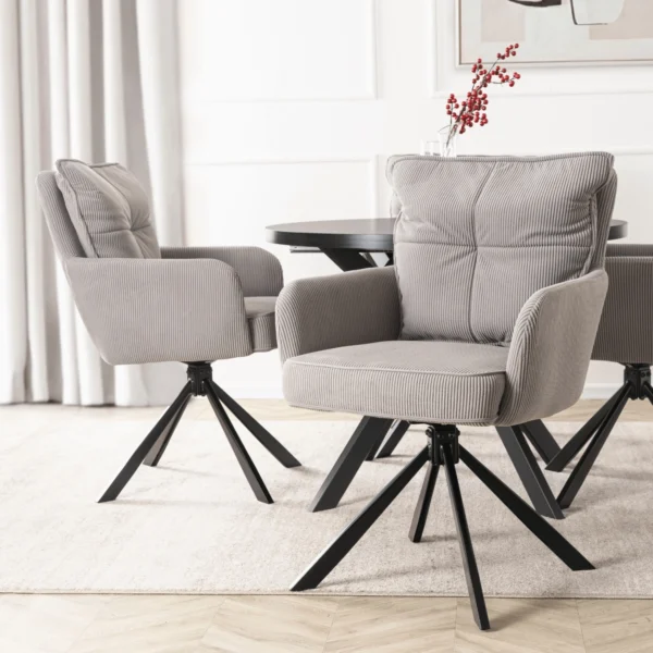 Scaun pivotant CITY din catifea gri