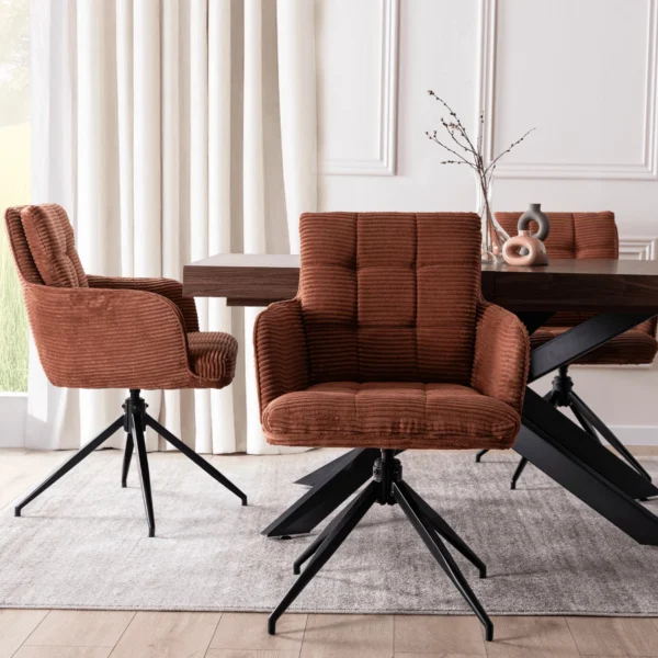 Scaun pivotant AKITA, catifea roșie