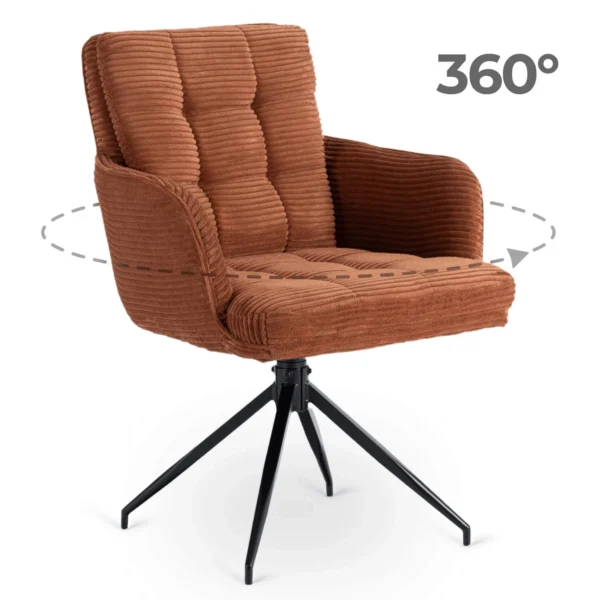 Scaun pivotant AKITA, catifea roșie