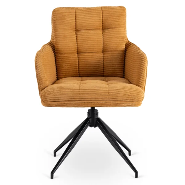 Scaun pivotant AKITA din catifea muștar