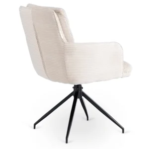 Scaun pivotant din catifea crem AKITA