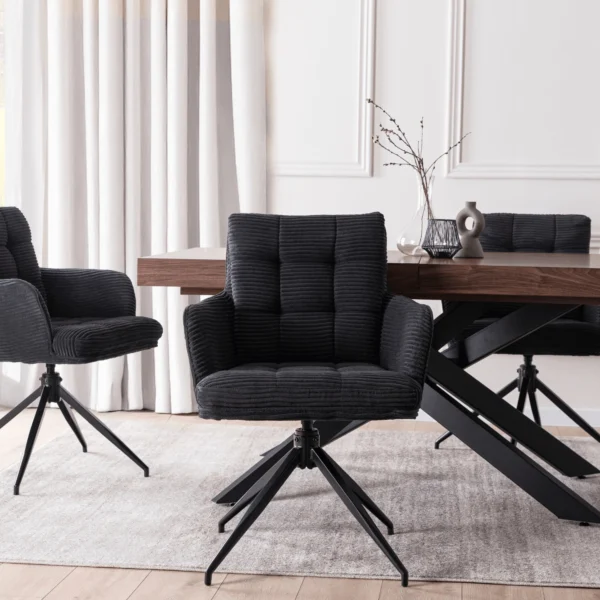 Scaun pivotant AKITA, catifea neagră