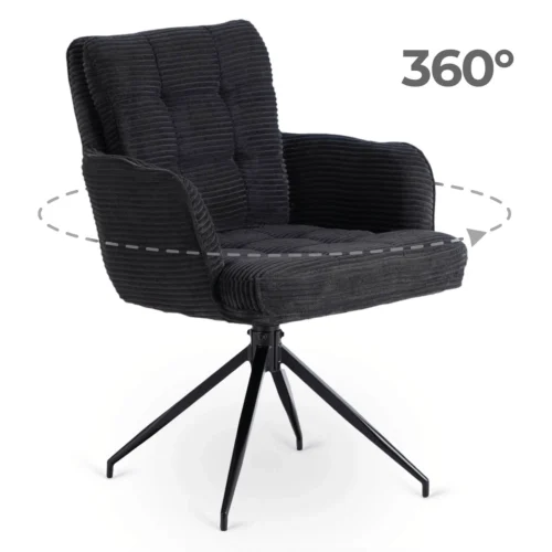 Scaun pivotant AKITA, catifea neagră