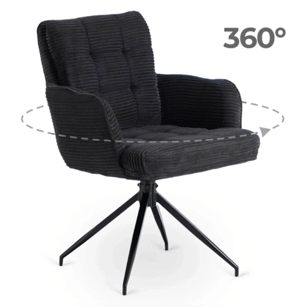 Scaun pivotant AKITA, catifea neagră