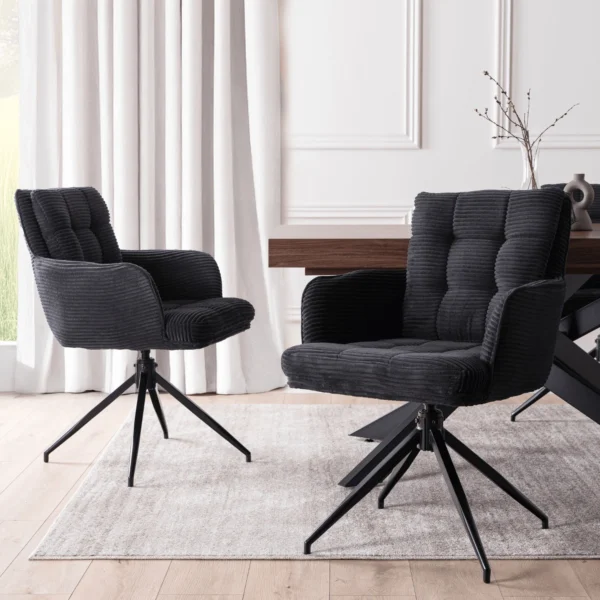 Scaun pivotant AKITA, catifea neagră