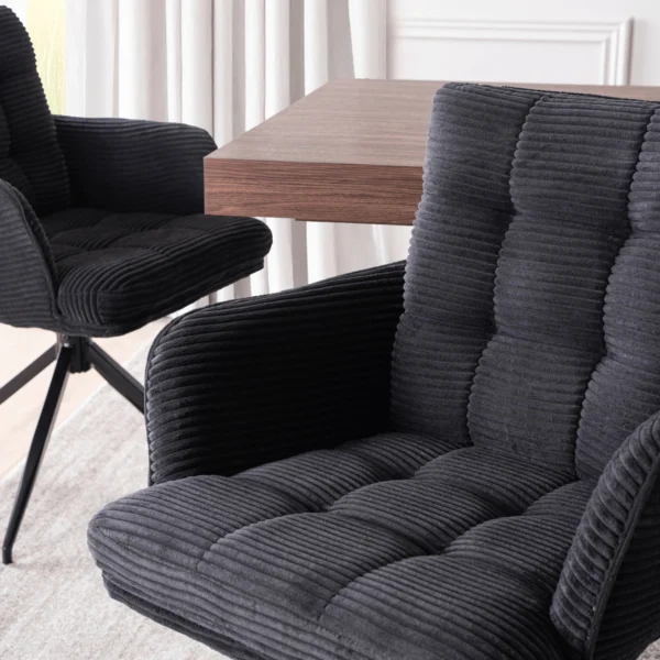 Scaun pivotant AKITA, catifea neagră