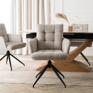 Scaun pivotant AKITA din catifea gri