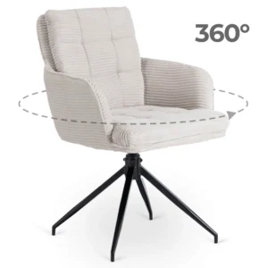 Scaun pivotant AKITA din catifea gri