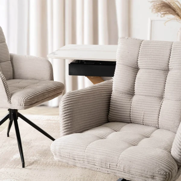 Scaun pivotant AKITA din catifea gri