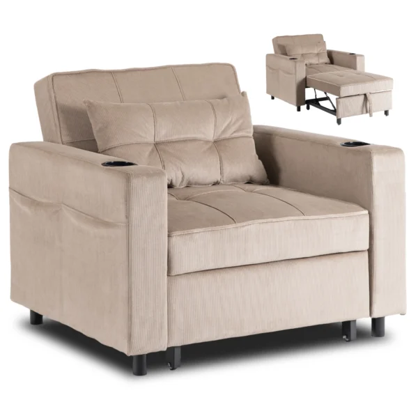product-3604-0 Fotoliu pliabil SOLOR Beige Corduroy — Fotolii de relaxare