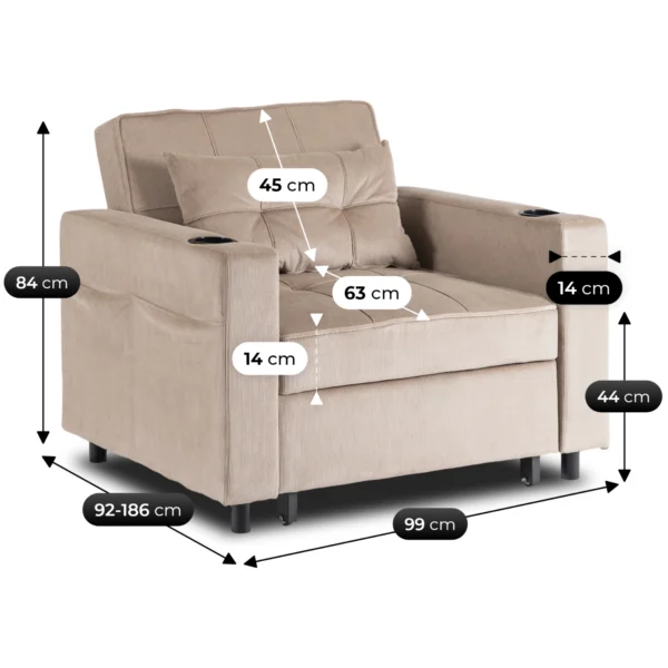 product-3604-12 Fotoliu pliabil SOLOR Beige Corduroy — Fotolii de relaxare