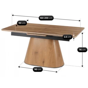 product-3605-8 LIZBONA Masă pliantă ceramică 160-200 cm stejar/oraș — Mese