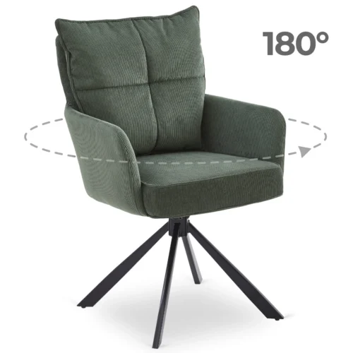 Scaun pivotant CITY din catifea verde