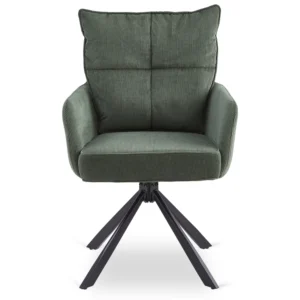 Scaun rotativ CITY verde din catifea reiată — MOBILA