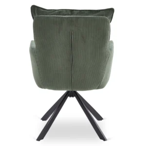 Scaun rotativ CITY verde din catifea reiată — MOBILA