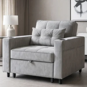 product-3608-0-1 Fotoliu extensibil SOLOR, gri, din catifea reiată — Fotolii de relaxare