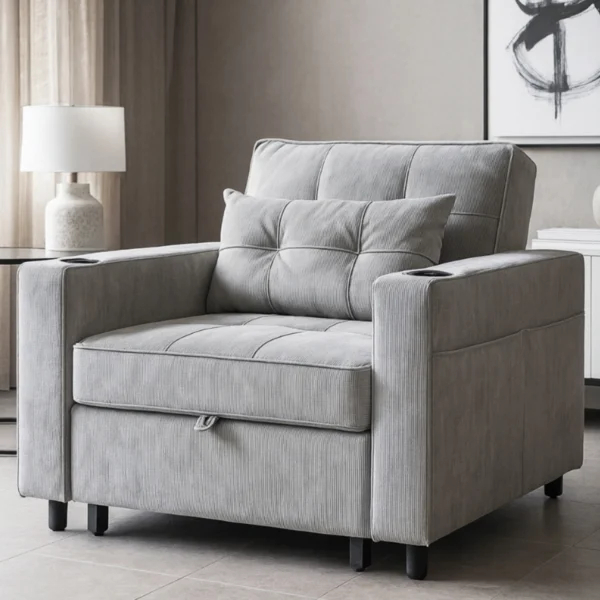 product-3608-0-1 Fotoliu extensibil SOLOR, gri, din catifea reiată — Fotolii de relaxare