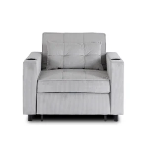 product-3608-2 Fotoliu extensibil SOLOR, gri, din catifea reiată — Fotolii de relaxare