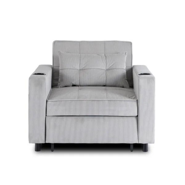 product-3608-2 Fotoliu extensibil SOLOR, gri, din catifea reiată — Fotolii de relaxare
